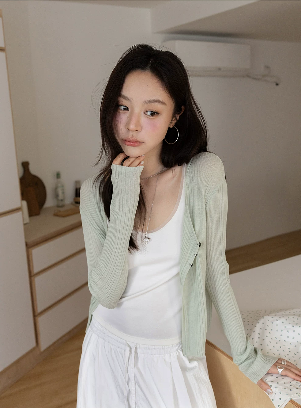 Linen Blend Ultra-Light Knit Cardigan