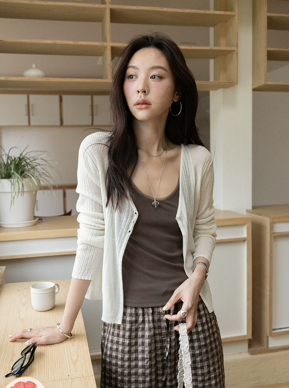 Linen Blend Ultra-Light Knit Cardigan