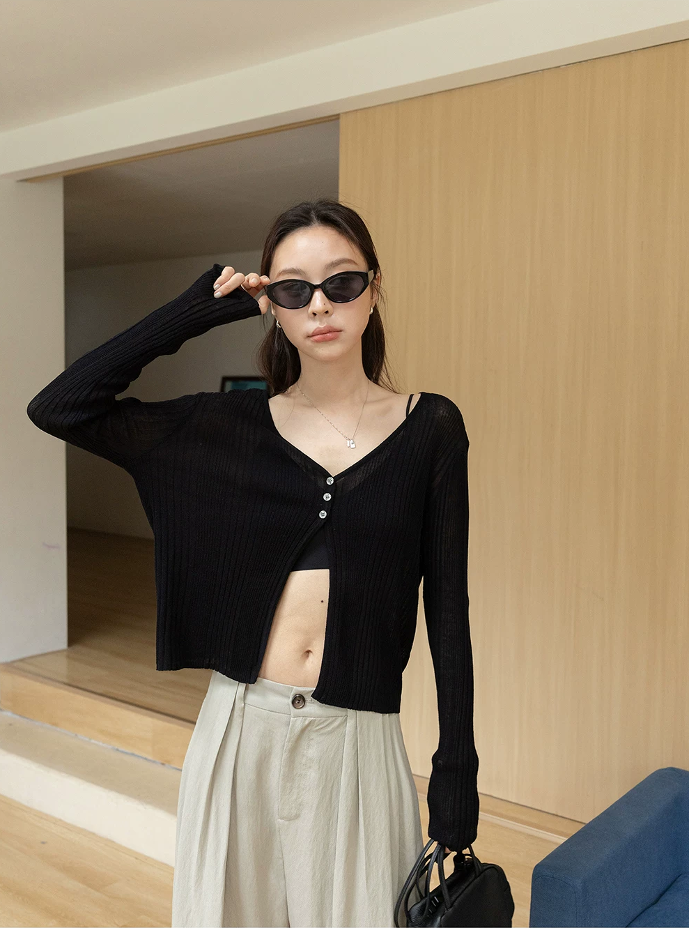 Linen Blend Ultra-Light Knit Cardigan
