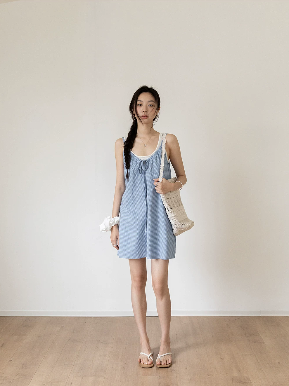 Plaid V-Neck Spaghetti Strap Dress