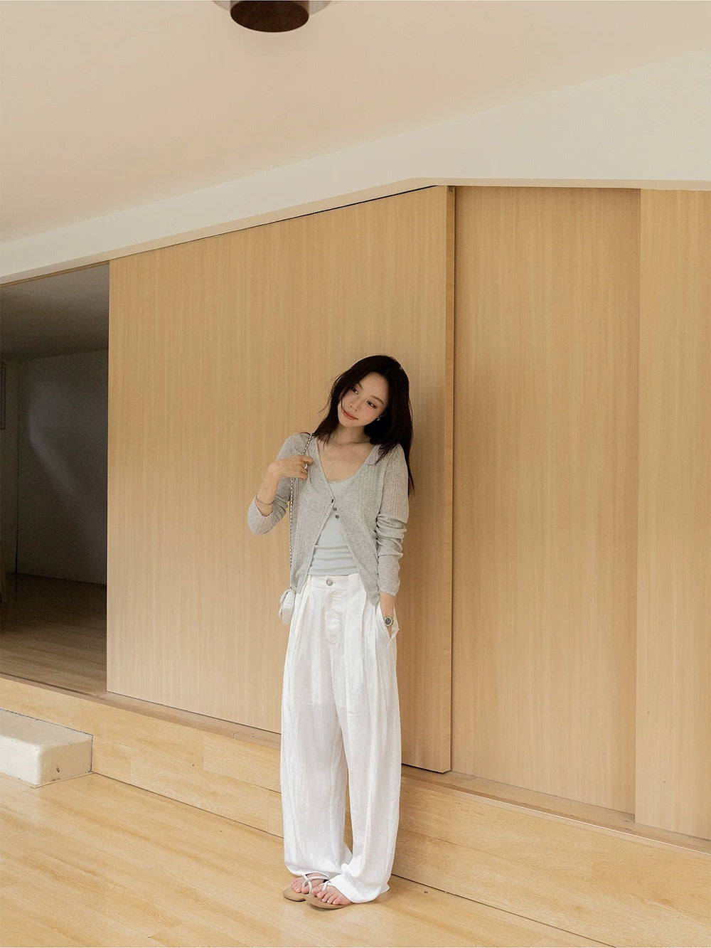 High-Waisted Wide-Leg Drape Pants